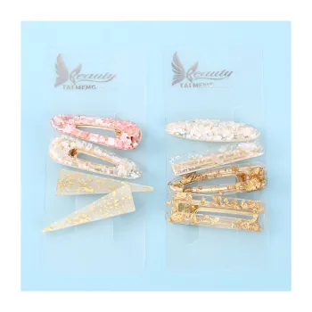 Transparent Flower Colorful Candy Inter Layer Hair Clips
