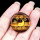 Yellow Tiger Eye Stone 25MM Circular Disc Mat Handmade Craved Pattern-Taiji Bagua For Home Decor