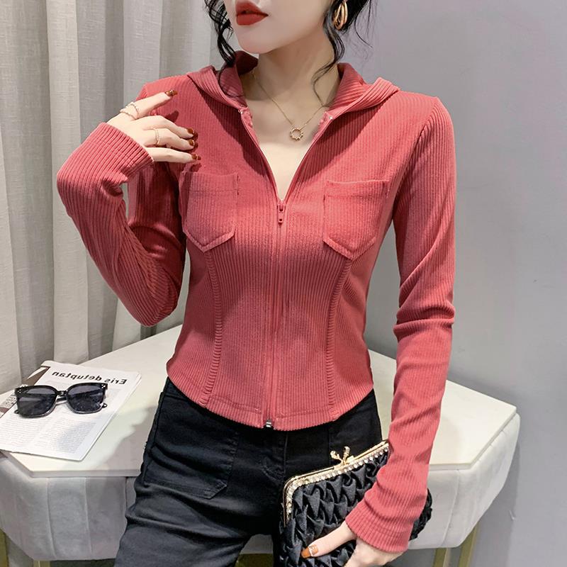 Korean version of the slim long-sleeved women's tops