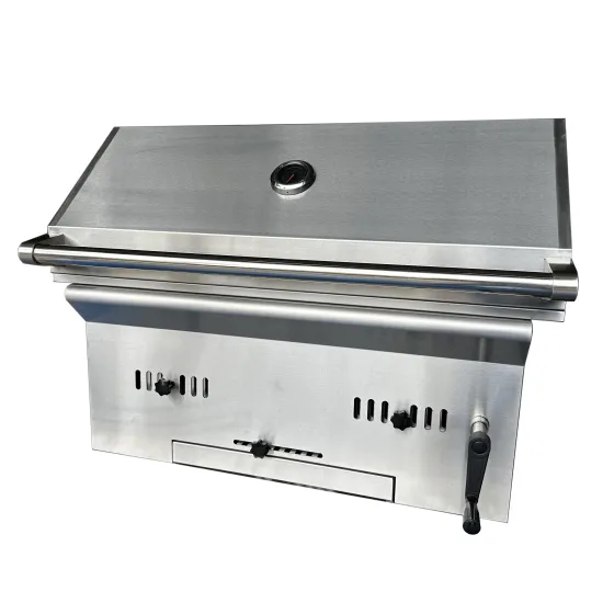 American Outdoor Kitchen BBQ Island with Built-in Charcoal Grill
