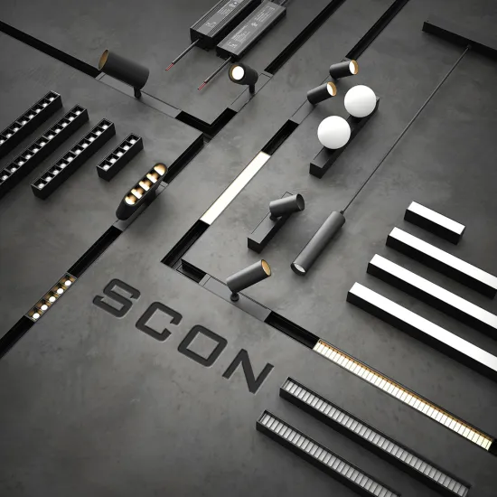 SCON Led Magnetic Track Lighting System - Smart Dimming Lamps for Ceiling and Wall