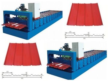 Trapezoidal Profile Roofing Aluminum Steel Sheet Forming Machine With1250 Raw Material