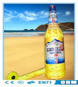 Commercial Custome Made Inflatable Gaint Beer Bottle Model Advertiding