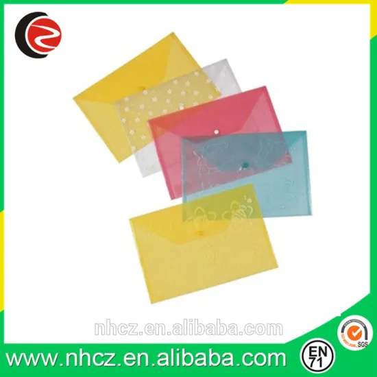 Office&School Button Closure PP Stationery File Bag