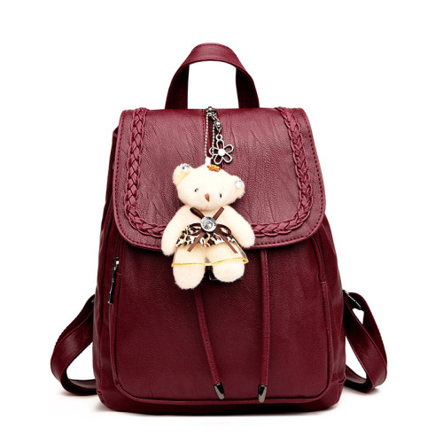 Mulit-function travel leather double shoulder lady bags