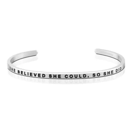 Custom Engraved Friendship Sister Cuff Bracelet