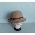 Cappello da donna in feltro di lana 100% con cintura in pelle