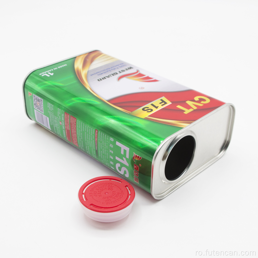 Cutie de tablă dreptunghiulară cu capac din plastic