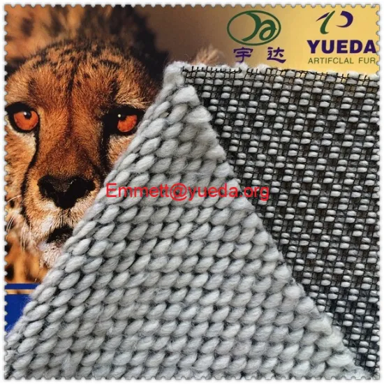 100% Wool white color chunky jacquard knit boiled wool fabric for overcoat