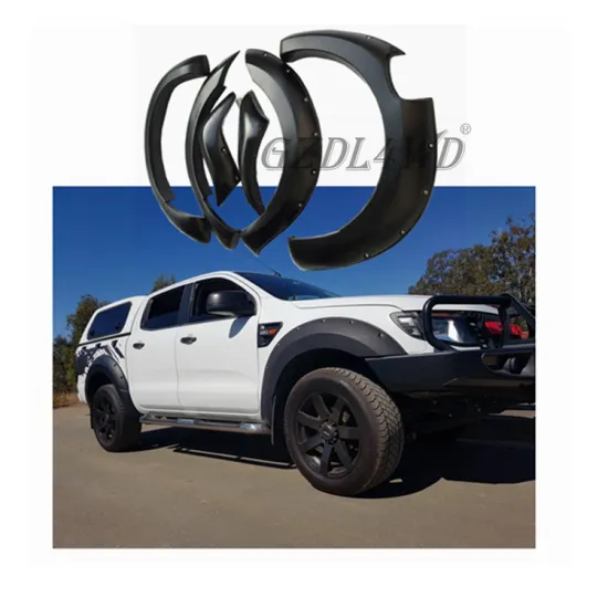 Textured Black ABS Fender Flares with Decorative Screws for Ranger T6 12-15