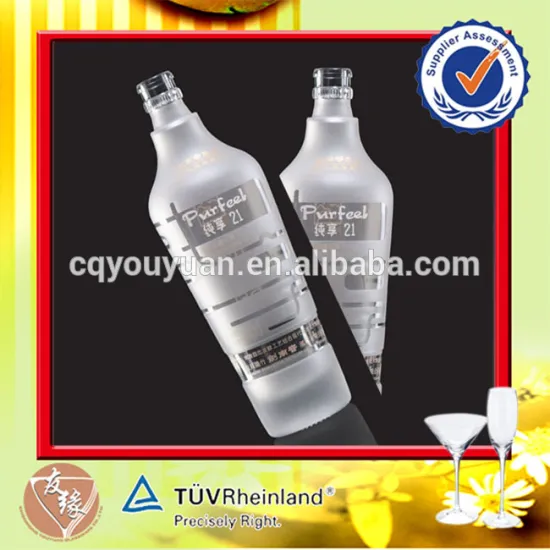 White Frosted New Design 500ML Glass Rum Bottle Pretty Glass Bottle 500