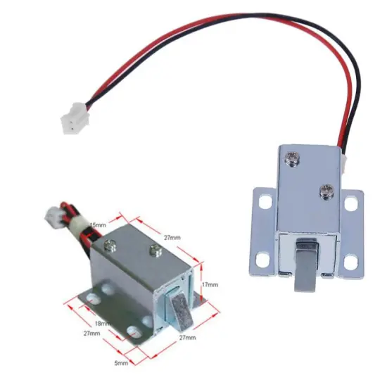 Mini DC 6V/12V Electric Solenoid Door Lock Small Electromagnetic Lock Cabinet Door Electric Lock Assembly Solenoid Lock Mini
