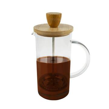 300mL Bamboo Lid Glass French Press Coffee Maker