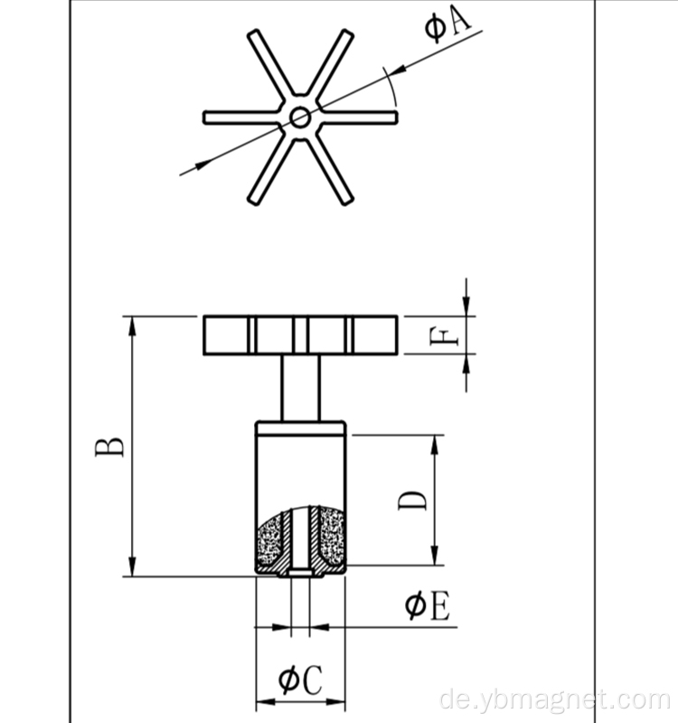 D19*35Ferrit Keramikmagnetrotor mit Laufrad zum Filter