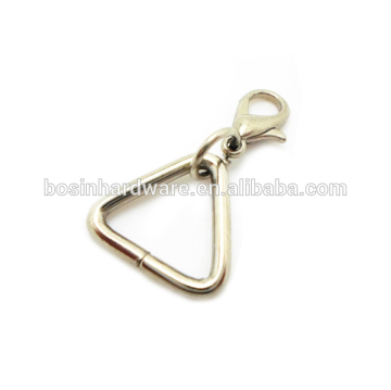 Fashion High Quality Metal Triangle Ring With Lobster Clasp