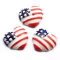 Kawaii Flag Heart Flatback Resin Cabochon For DIY Mobile Phone Case Hair Bow Slime Charm Decoration Supplies Embellishment