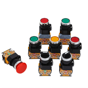 22mm Plastic Mushroom Button Switch 220V - Self-Restoring LA37-11ZS 1NO Control