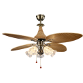 Ventilador de techo decorativo dorado clásico de 5 aspas con luz