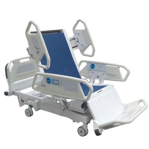 Cama de hospital plegable con barrera de seguridad