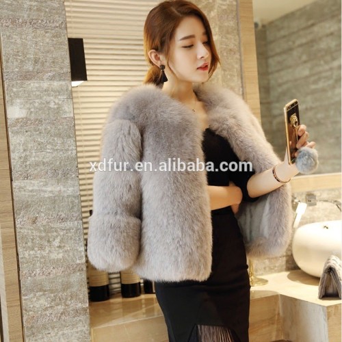 Vendita all&#39;ingrosso faux fox fur coat fox fur coat girls