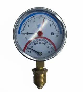 Hengzan 63mm Brass Connector Plated Thermometer: Precision Temperature Measurement Tool