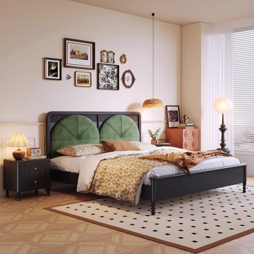 Nhà máy trực tiếp King và Queen Kích thước Queen Solid Wood Bed với lưu trữ - Giao hàng trực tiếp