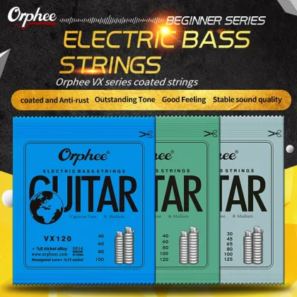 Bass Guitar Strings VX120 VX130 VX140 Medium Carbon Steel Hex Core Alloy Wound Electric Bass Strings Accessories