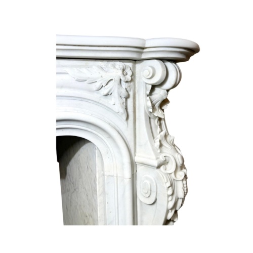 Elegant Antique-Replica French Carrara Marble Mantel