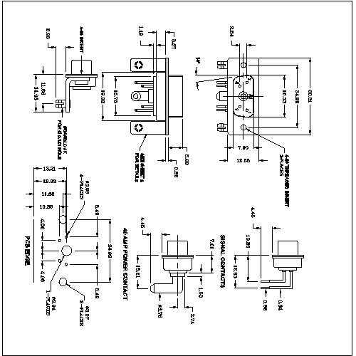 PDR5W1-FXXXXX00 POWER D-SUB 5W1 Right angle PCB-FEMALE TYPE