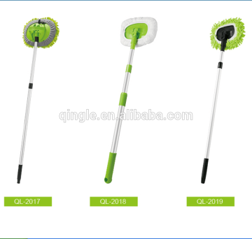 Chenille car cleaning brush with telescopic handle,car window squeegee, car cleaning mop