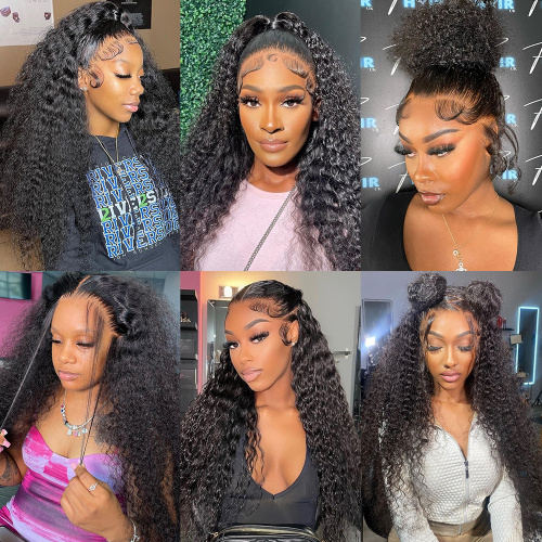 40inch Water Wave Curly Glueless Wigs Ready to Wear 13x4 13x6 HD Deep Wave Lace Frontal Wig 5x5 Lace Closure Wigs For Women