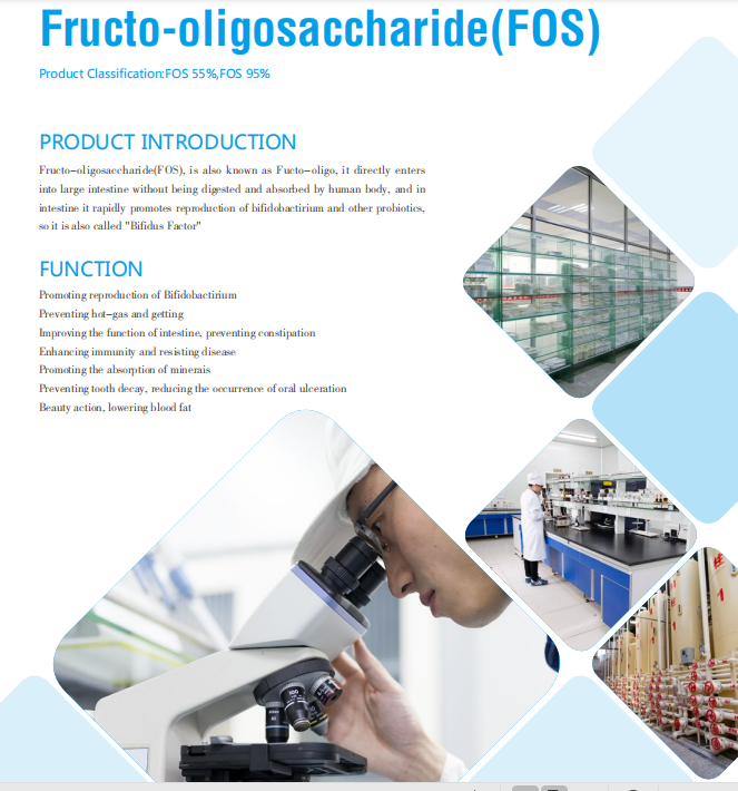 Fructooligosaccharide FOS 95 ٪ من الألياف البريبايوتيك في الألبان