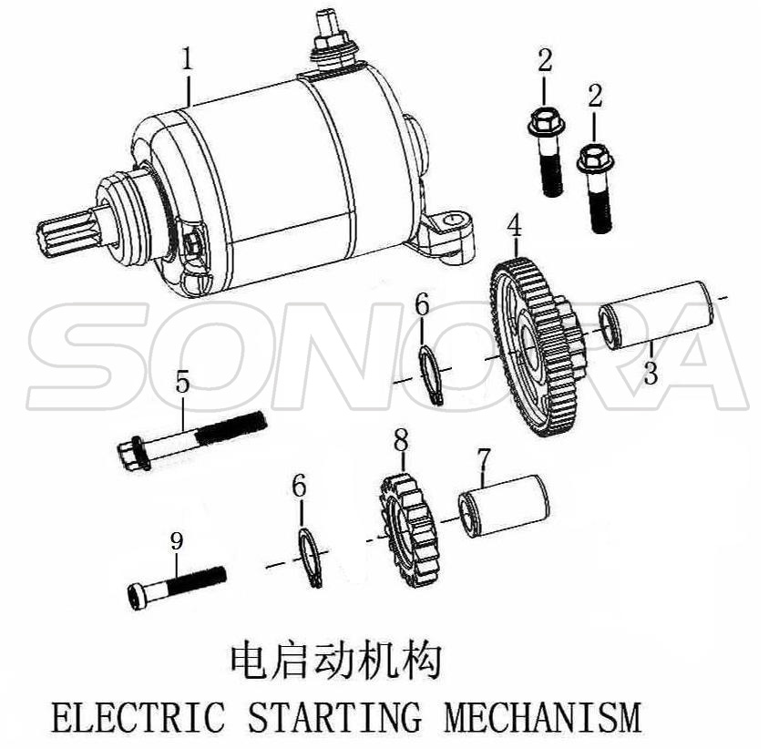 NC250 ELECTRIC STARTING MECHANISM