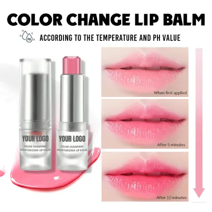 Custom Logo Vegan Organic Moisturizing Color Changing Lip Balm