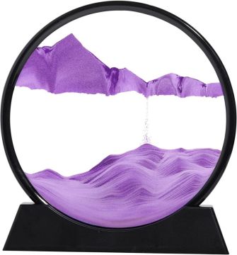 2022 Trends: 7 Inch Black Rim Purple Quicksand 3D Natural Landscape Hourglass