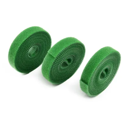 Green Garden Twine & Plant Ties - Nylon Bandages & Hooks for Bamboo Cane Support