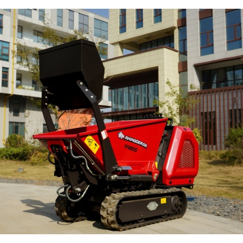 Rhinoceros 800kg mini dumper truck Crawler trolley with hydraulic tipping and lifting in Greece