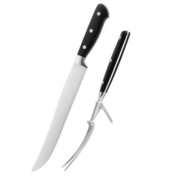 JHY High-Quality 430 Stainless Steel Carving Knife and Fork Set with ABS Handle: Premium Dining Utensils for Your Culinary Experience