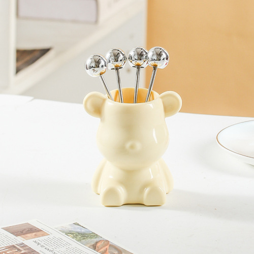 Nordic Light Luxury Little Bear Set Fruit Fork