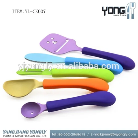 Kitchen Colorful Children's Cutlery Set, 5-piece cheese & fruit kitchen tools and uses