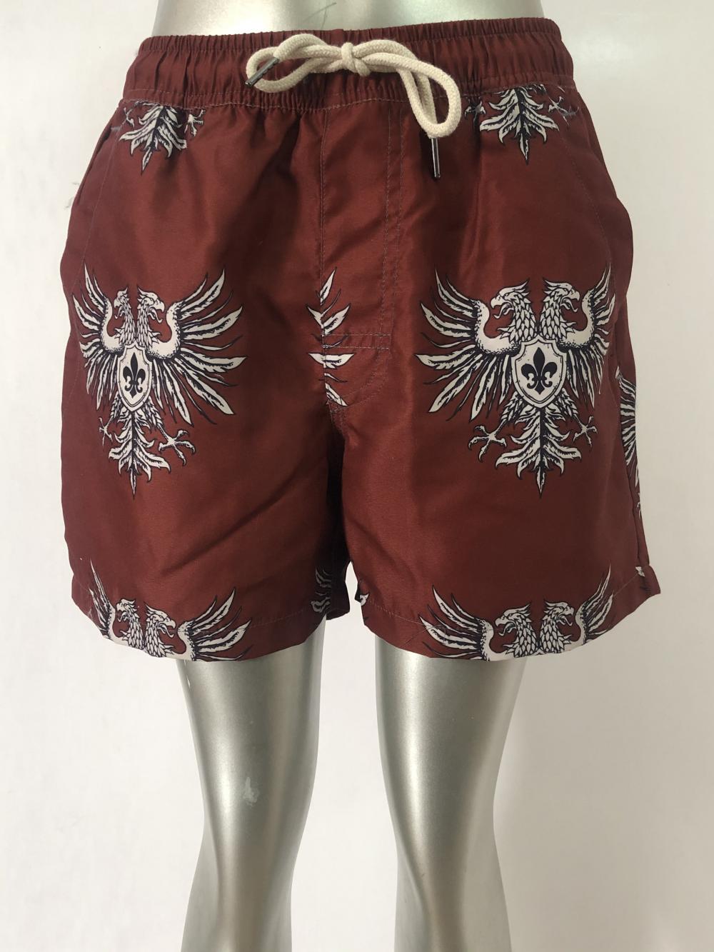 Rotbrauner Retro Totem Herren -Strandshorts