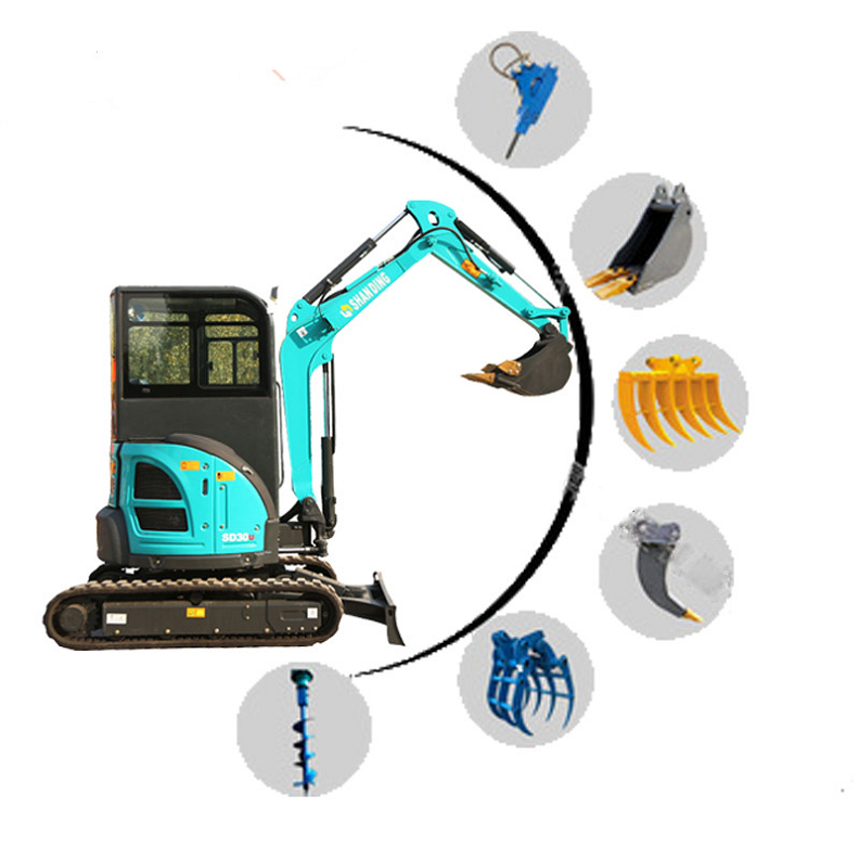 Mini escavadora hidráulica de 3 toneladas com cabine