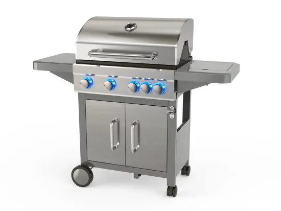 Outdoor Propane 4-Burner Gas Grill with Side Burner Liquid Propane Gas Grill