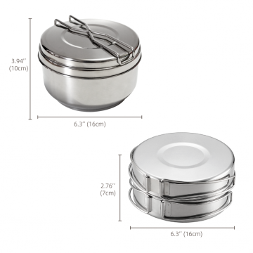 Foldable Heat-Resistant Handles Stainless Steel Camping Pots