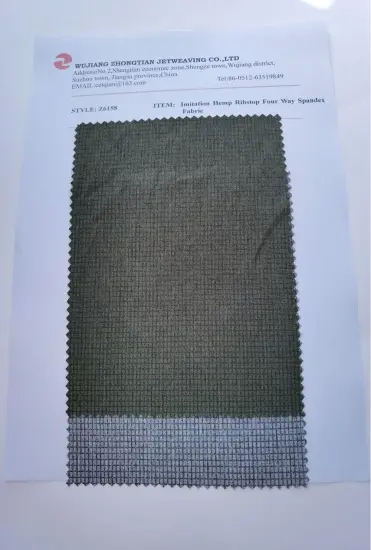 Imitation Hemp Ribstop Four Way Spandex Fabric