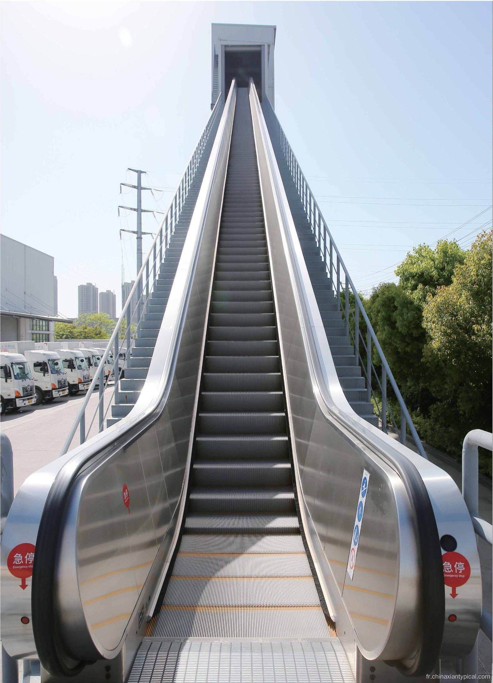 Escalier roulant robuste de transport public pour la gare et le métro