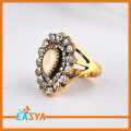 Mode kustom Alloy perhiasan antik Teardrop Crystal emas cincin