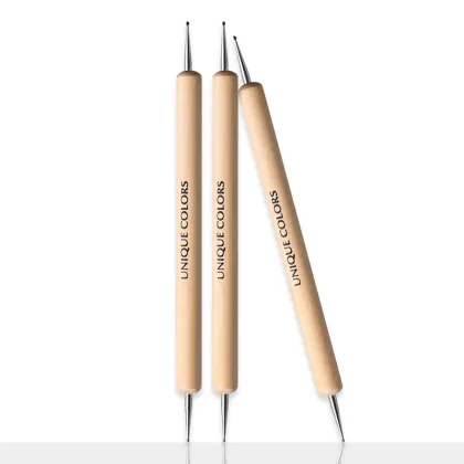DIY Wooden Nail Art Dotting Pen with Rhinestone Picker for Manicure Tools - Private Label
