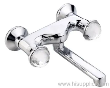 Two Handle Wall Mount Bathroom Faucet 