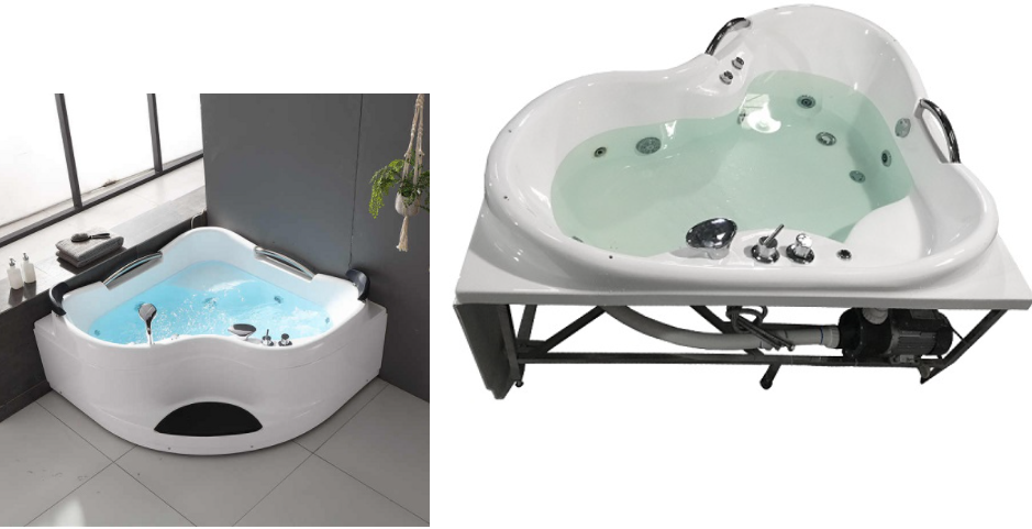 Massage Hot Bathtub with Marble Step